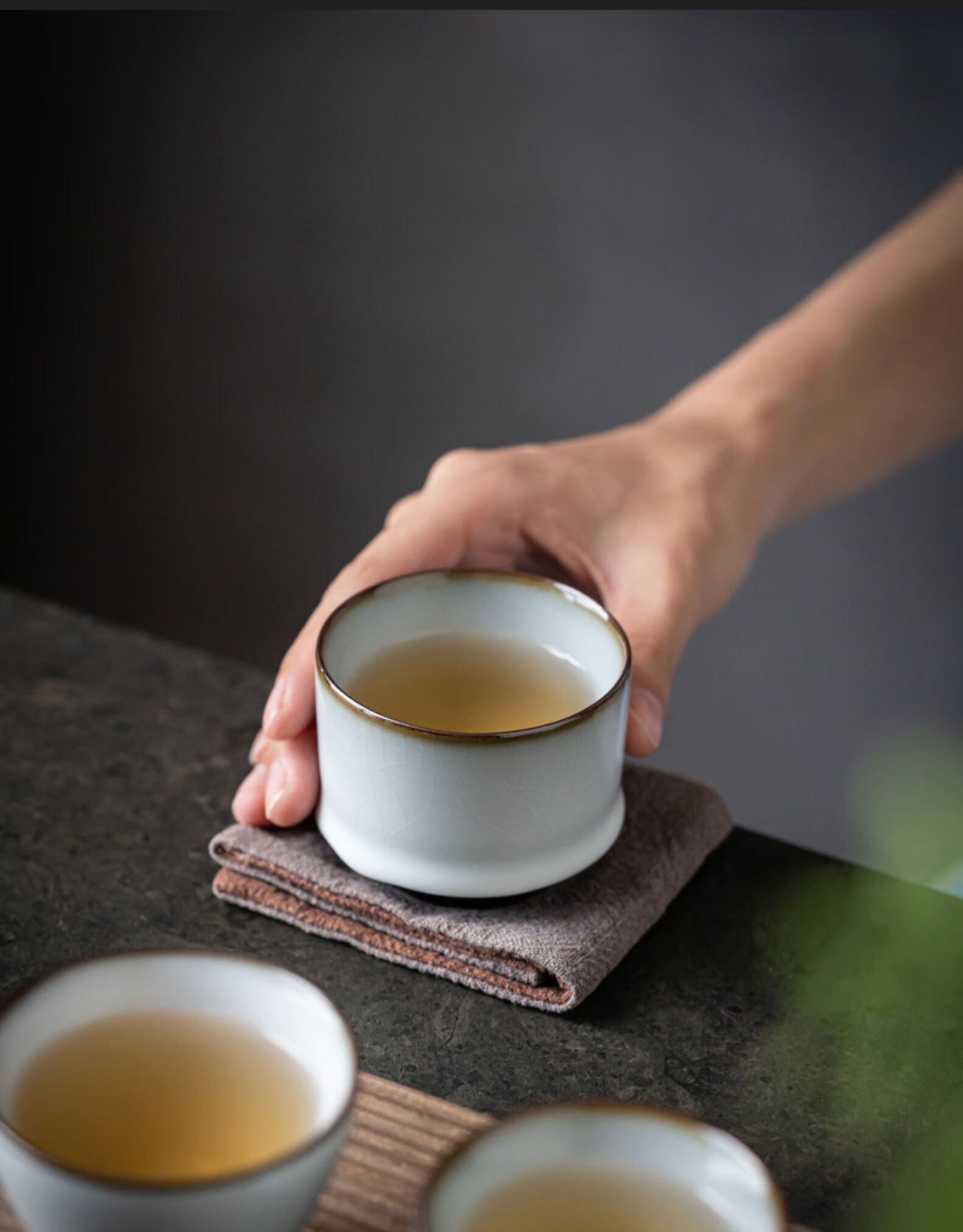 知南 冰裂纹汝窑主人杯男单杯高档建盏功夫茶杯高端喝茶碗个人专用 月