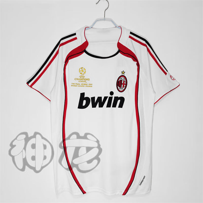 0607ac客场长袖球衣复古足球服22号卡卡比赛服训练服9号因扎吉男 短袖