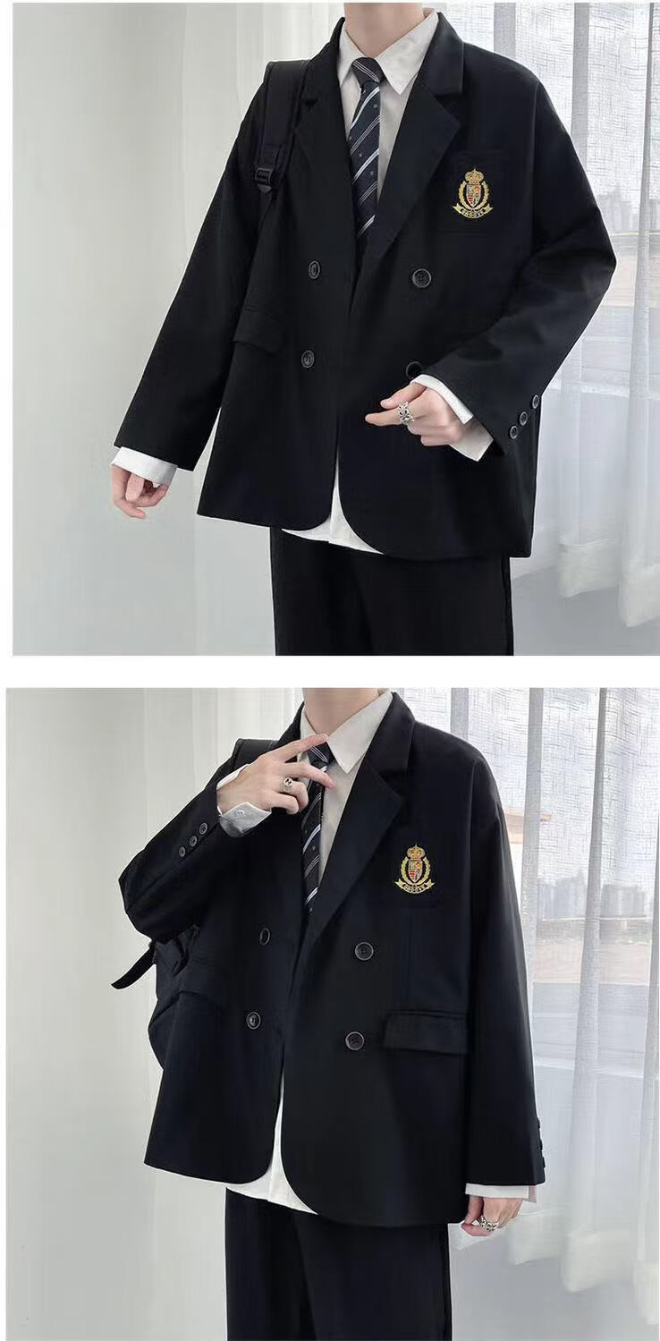 2022新款男装四件套dk制服男休闲西服情侣春秋季衬衫潮流学生jk套装