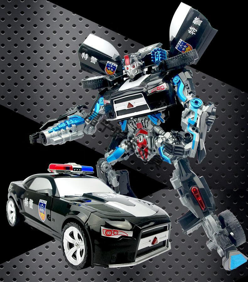 锦江 变形玩具声光机器人擎天柱警车消防车特警战警儿童变形车玩具