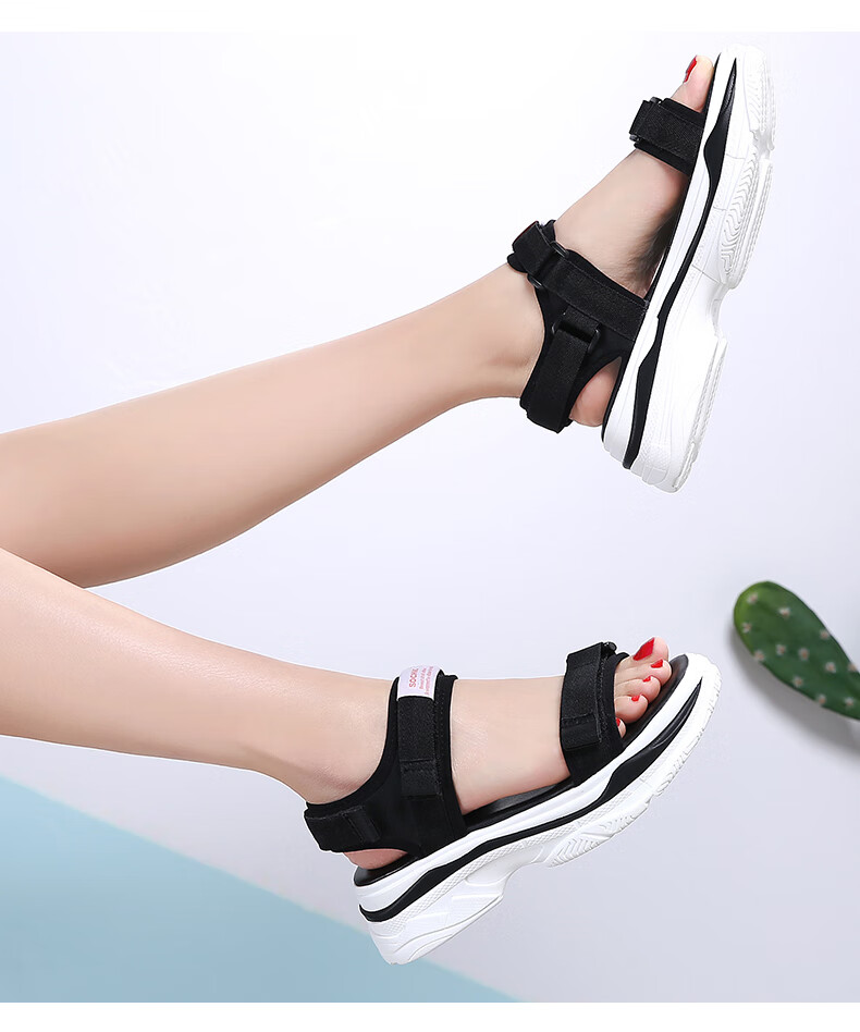 夏季老爹运动凉鞋女仙女风学生百搭平底休闲厚底松糕鞋子女生中学生