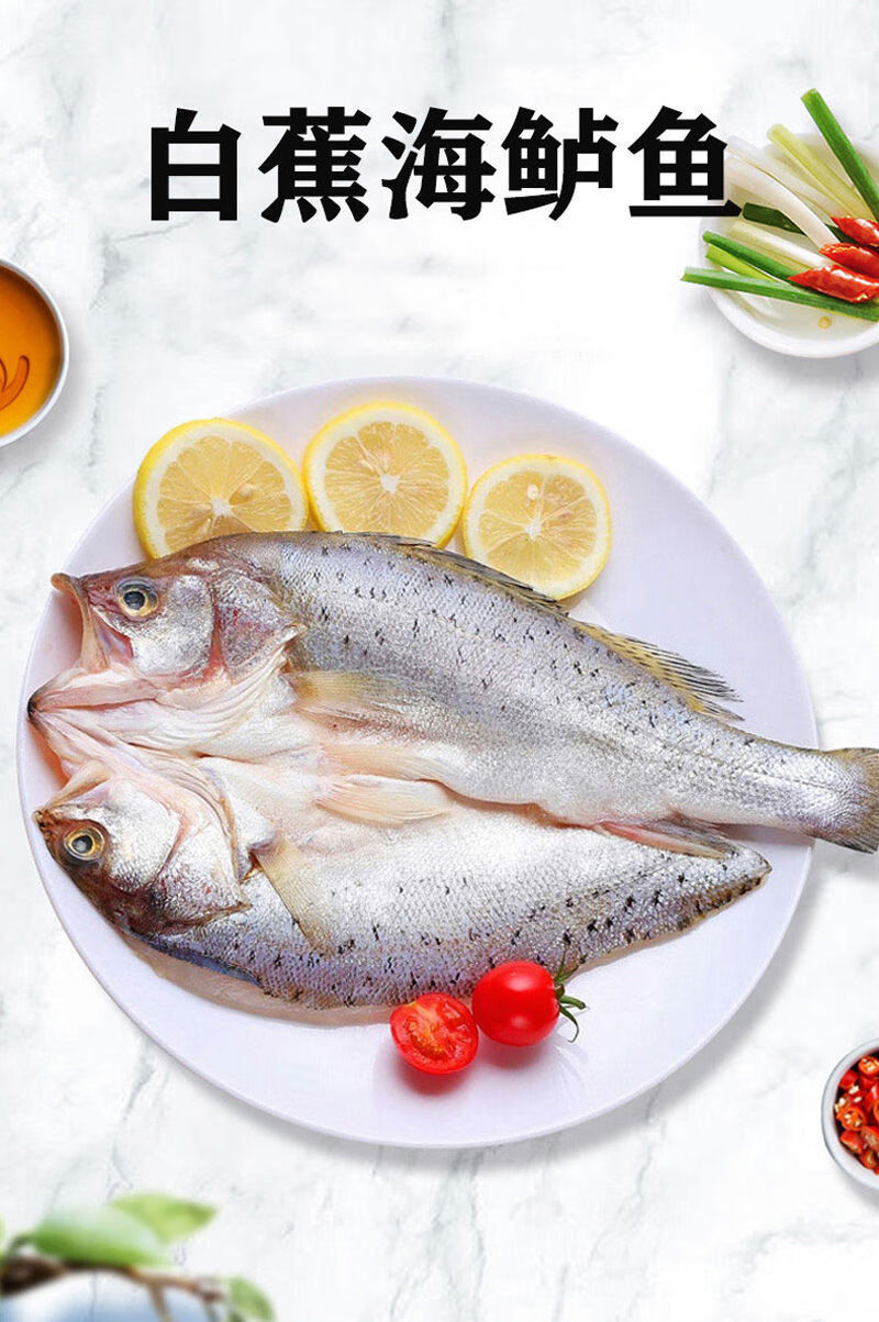 海鲈鱼开背新鲜冷冻鲜活深海七星鲈鱼海捕花鲈鱼黑鲈鱼去鳃去内脏 2条