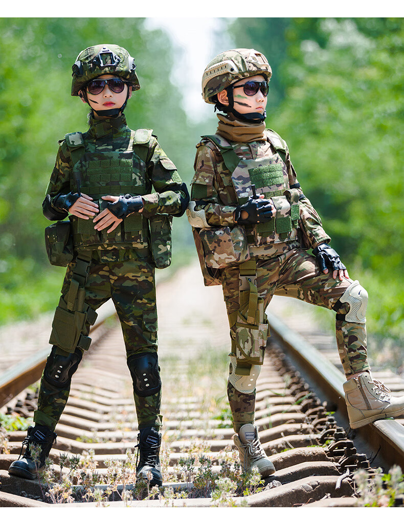 儿童军装夏季 儿童特种兵服装 儿童迷彩服短袖套装特种兵夏季生日礼物