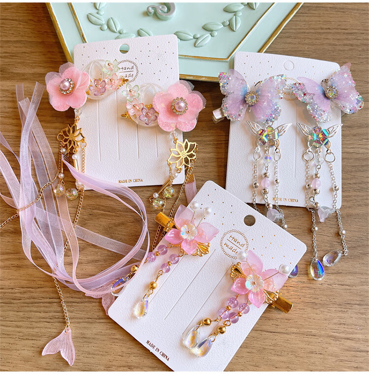 汉服儿童发饰发卡头饰夹子古风古代公主女童中国风古装发夹饰品 16