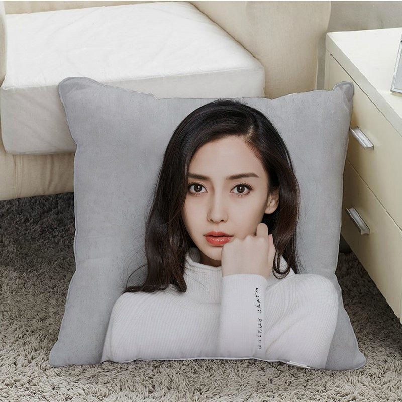 angelababy靠垫套抱枕套周边杨颖双面头像靠枕汽车沙发卧室枕垫套