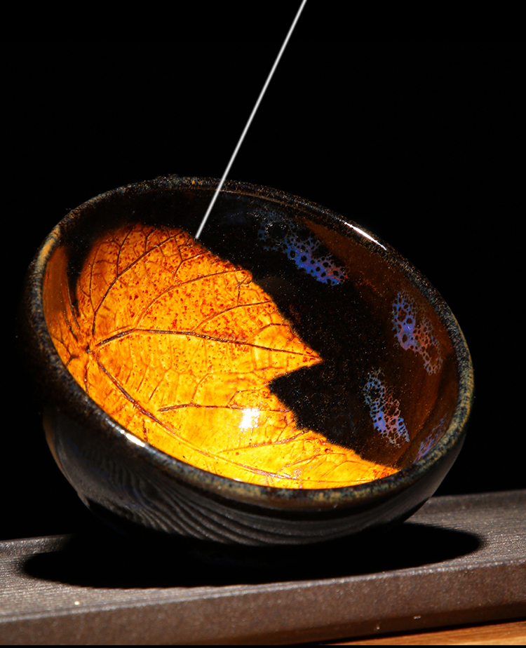 采玺 蔡炳龙木叶家用建盏茶杯创意铁胎高端主人单杯茶盏茶具收藏茶盏