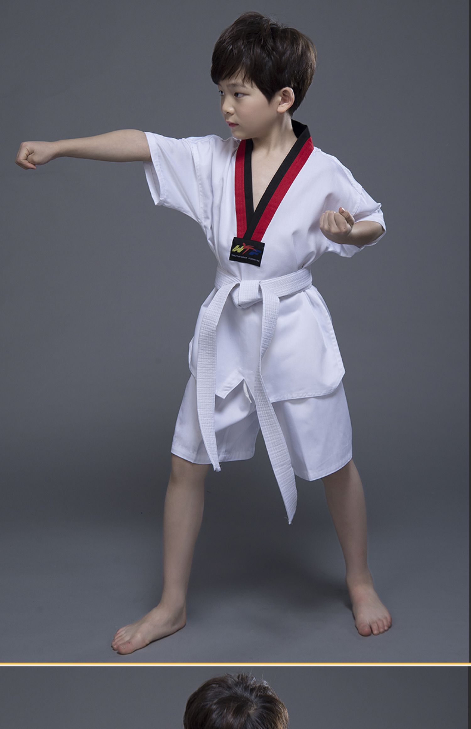 跆拳道服装儿童训练服初学成年人大学生男女长袖短袖道服定制精梳棉