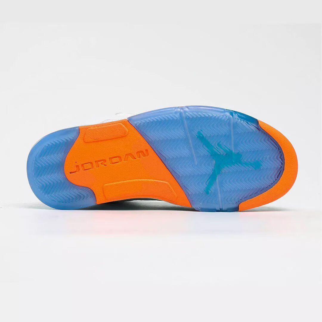 纯原乔5aj5白橙湖水蓝糖果百搭潮流学生经典情侣休闲气垫减震篮aj5白