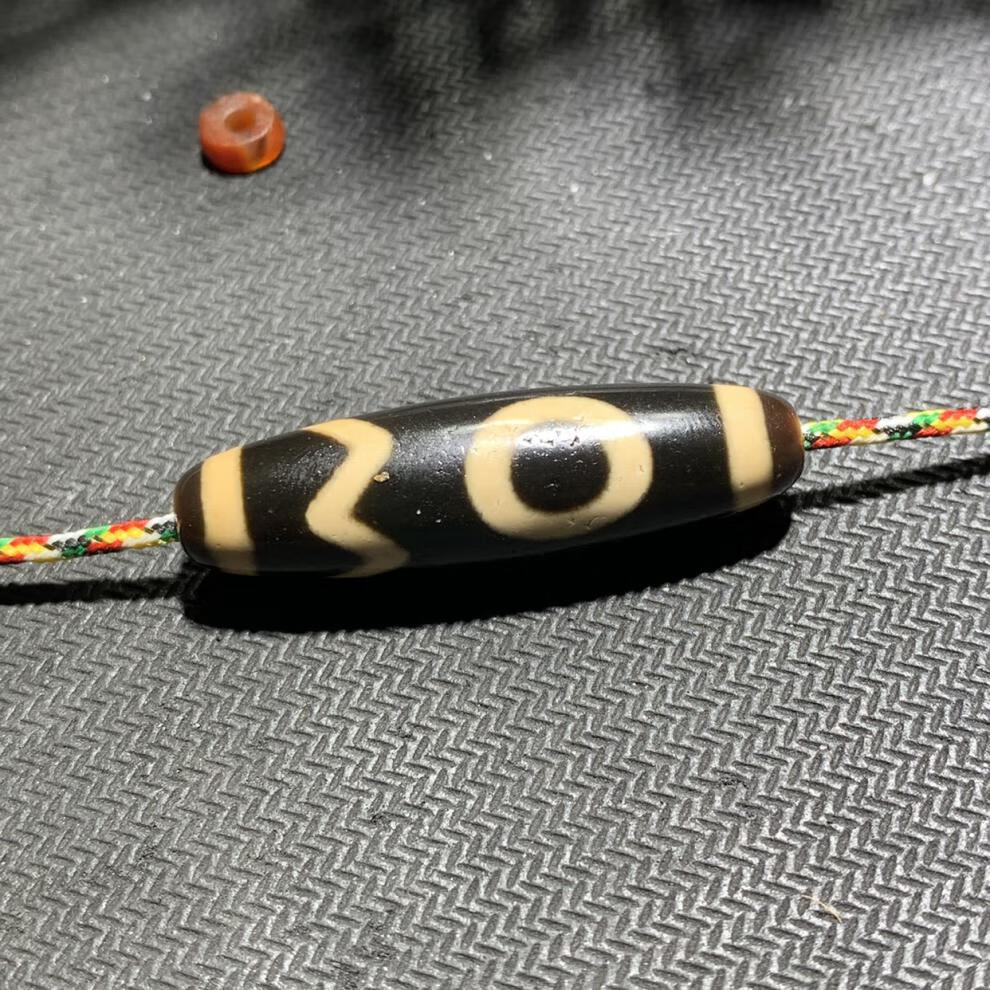 贵鸿 高油特殊图腾息增怀诛虎牙天珠 西藏藏传男女锁骨手链 虎牙天珠