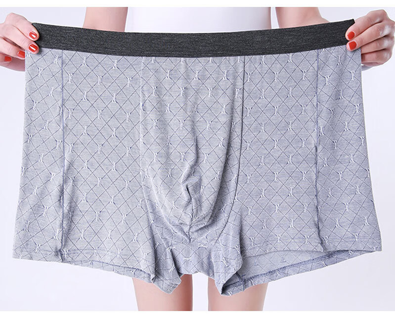 奈德川品牌 莫代尔内裤男子平角裤230斤加肥加大码深裆肥大胖男高腰