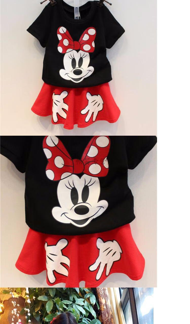 迪士尼新款米奇兄妹装儿童短袖宝宝夏装婴儿衣服男童套装米奇裙子套装