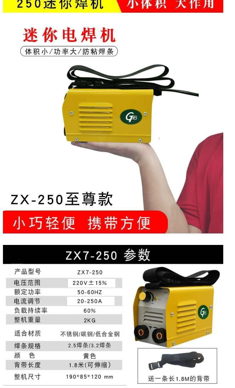 小型电焊机便携式220v家用250微型全铜直流迷你电焊机全套迷你款标配