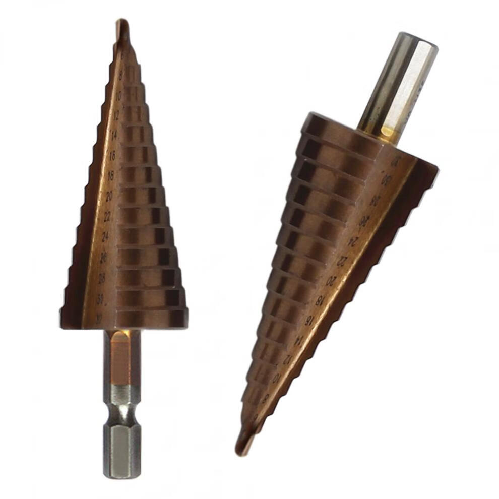 高硬度m35含钴不锈钢开孔器hssco阶梯宝塔钻多功能三角钻头624mm六角