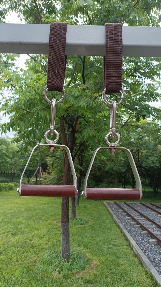 牧奈斯健身吊环高档硬木吊环健身吊环不锈钢吊环单双杠悬挂吊环吊环一