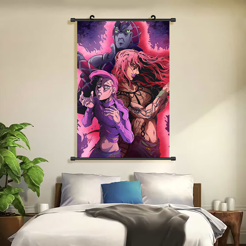 空条承太郎吉良吉影乔鲁诺动漫海报壁贴纸特里休白画布更清晰90x135cm