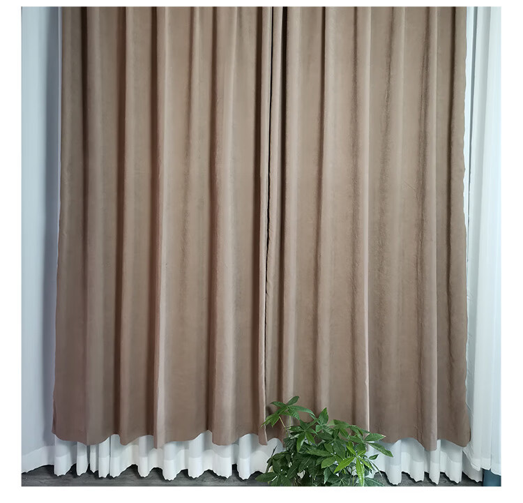 轻薄款遮光好窗帘里衬内衬布无涂层易安装纯色简约卧室阳台遮阳帘轻薄