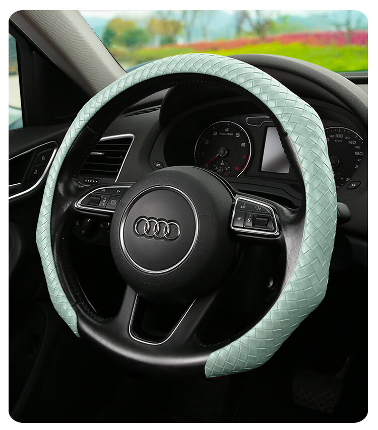卡式汽车方向盘套四季通用纯手工编织时尚防滑适用于奥迪汽车把套