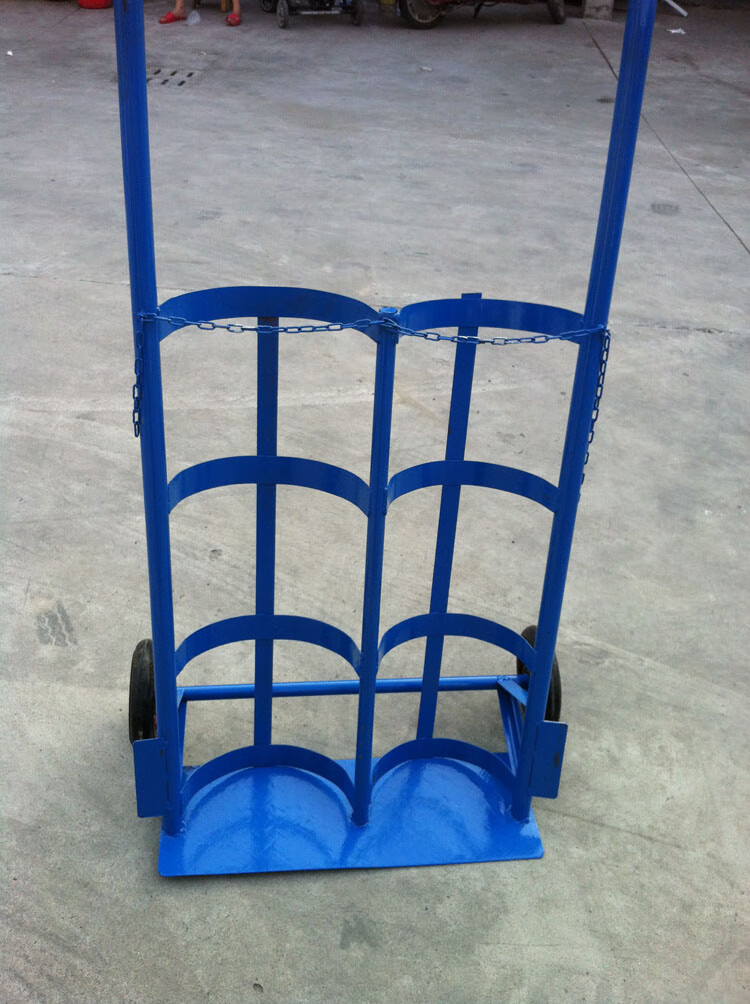 40l升乙炔 氧气氩气二氧化碳氢气钢瓶双氧气瓶手推车带支架钢瓶车 带