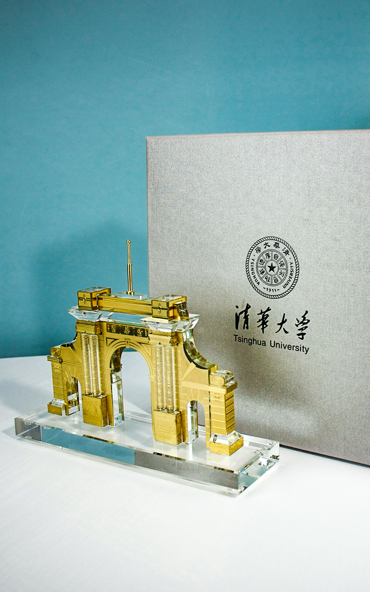 北京清华大学纪念品高考加油励志礼品二校门水晶模型摆件毕业礼物