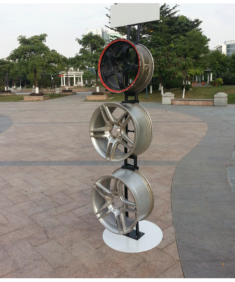 熊来跑【闪电发货】汽车轮毂展示架 汽车轮毂单面钢铃钢圈架4s店展架