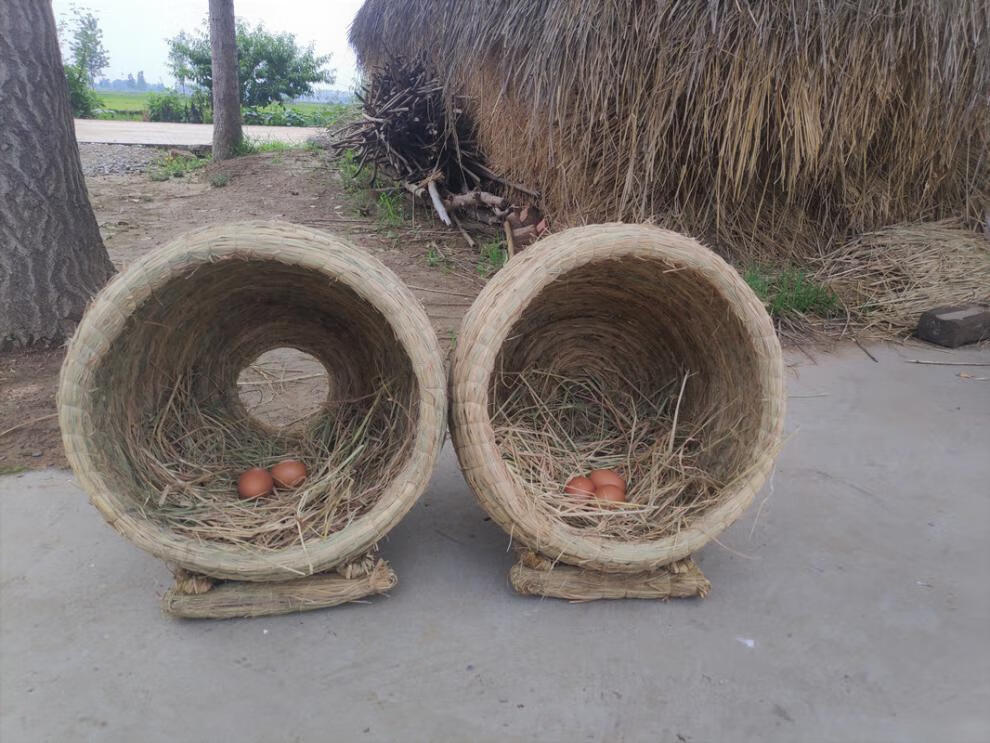 母鸡下蛋窝鸡生蛋窝 鸡窝家用户外特大号 孵蛋鸡棚鸡舍草编 米糠5斤