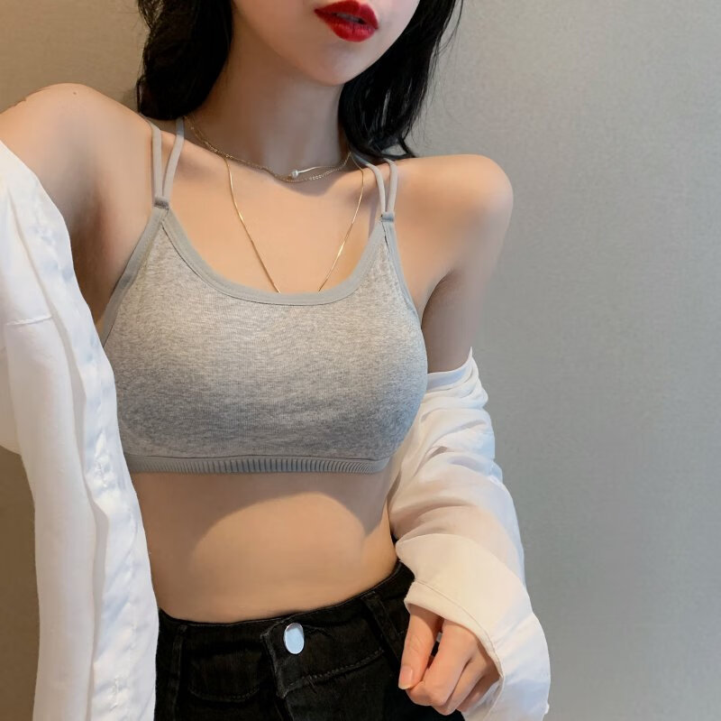 轩蝶莎美背文胸瑜伽内衣少女小吊带背心修身显瘦可外穿打底内搭无袖