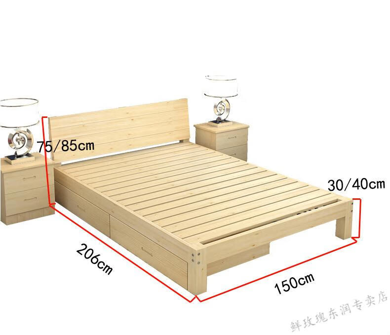 8米现代简约15榻榻米松木单人床经济型 加床头软靠背 1800mm*2000mm