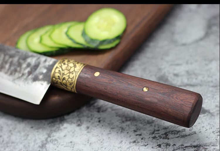 名匠王手工锻打菜刀切片刀分割刀蔬菜水果刀料理西厨刀 中号 长宽21cm