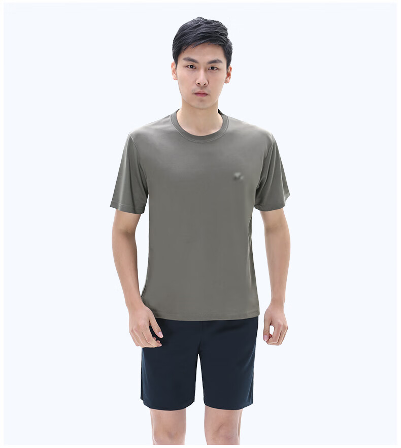 男夏季跑步作训体能服短袖短裤军t恤体能服女套装 灰色【单上衣】 160