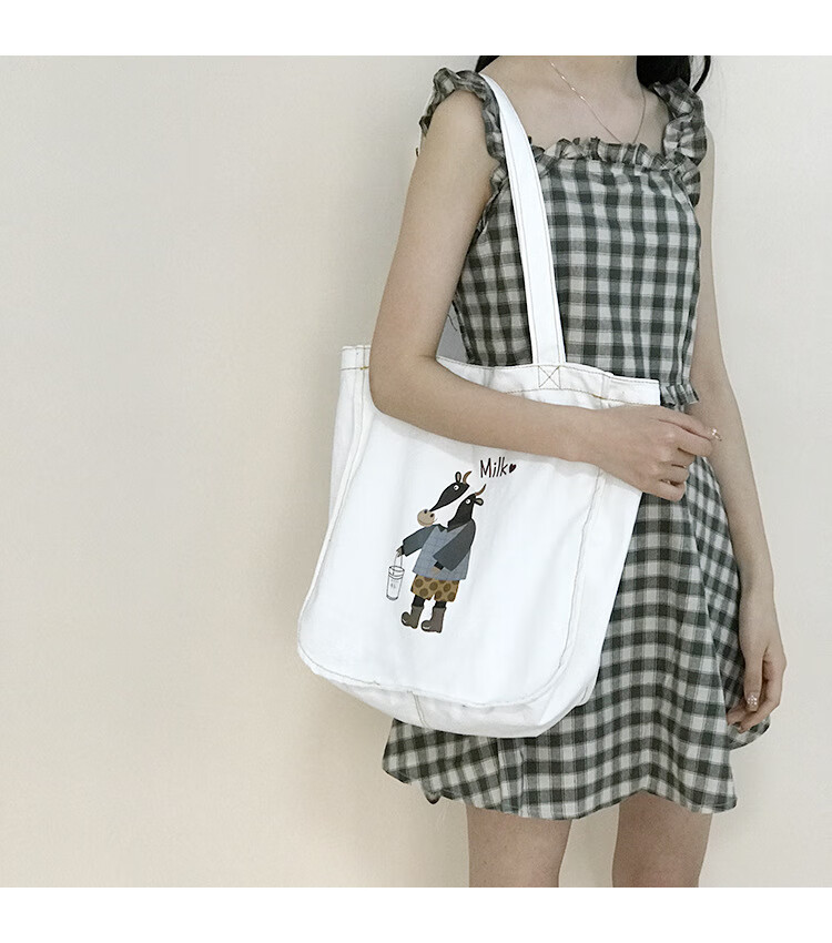 2020单肩包帆布斜挎包小仙女帆布包包可爱日系卡通款时尚百搭休闲单肩