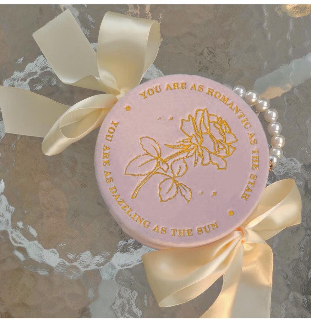 糖盒(h)伴手礼结婚珍珠绒布手提喜丝绒婚礼糖果圣诞开业礼圆盒子初轩