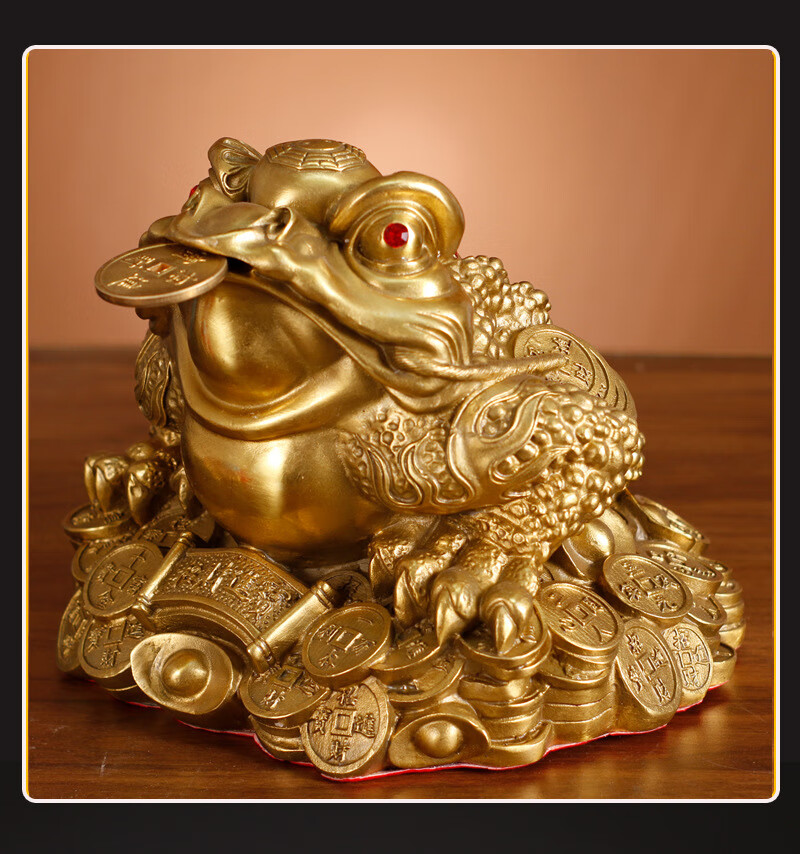 元宝金蟾召财摆件三足聚财蟾蜍办公室前台店铺开业送礼品装饰 招财蟾