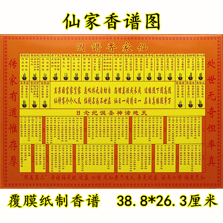 可狄 香谱图解大全 家用 财神观音仙家 硬卡纸香谱图 观音香谱【图片