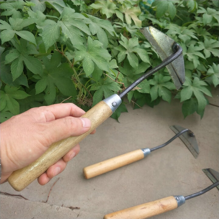 兩用農具家用除草鏟子開荒土挖長柄鋤頭空心小種菜老式大鋤頭尖 h305