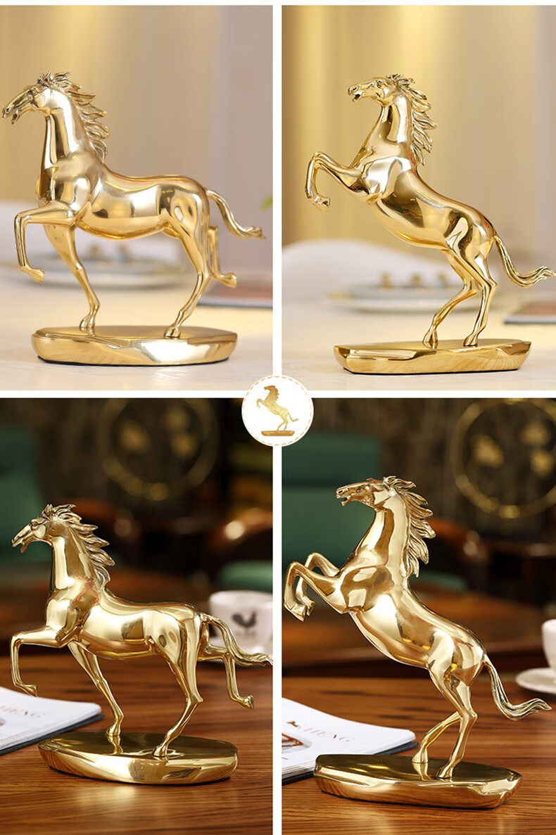 马到成功铜马摆件工艺品美式轻奢简约家居酒柜办公室