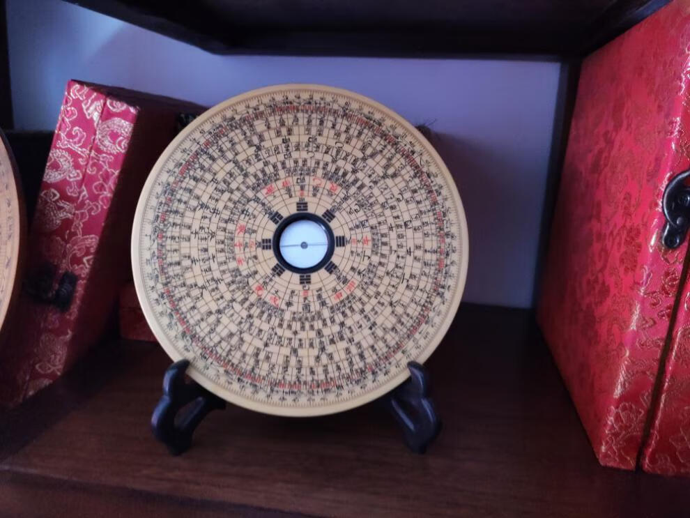 巧马高端高档68英寸虎骨木杨公盘手工古法木质万安罗盘罗经乾龙永记