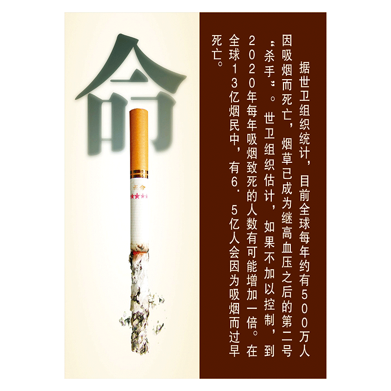 禁烟文化宣传画标语海报您已进入无烟单位控烟校园医院贴画tyhtyh35无