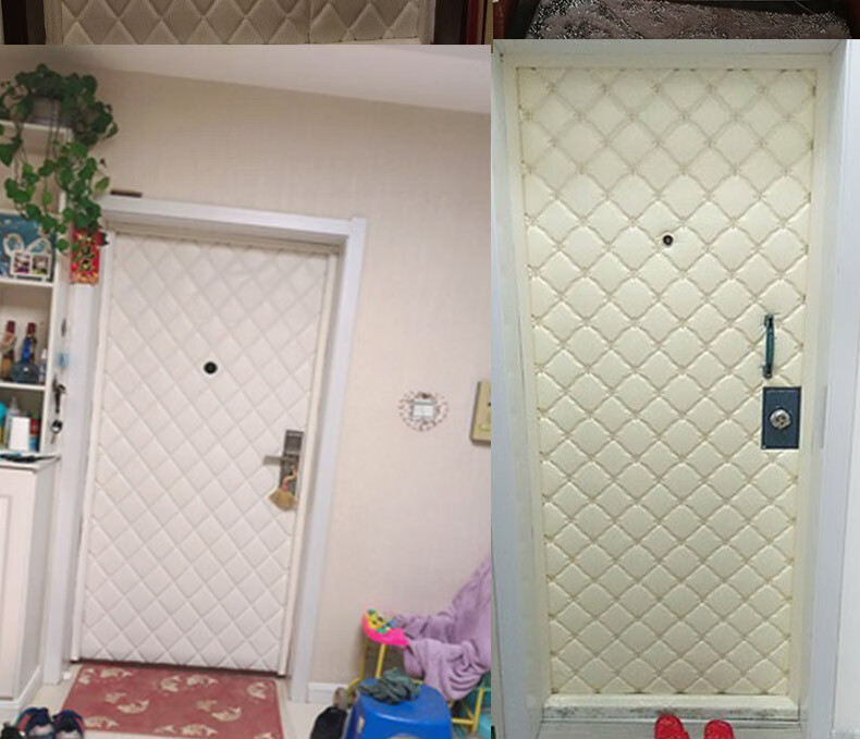 入户门隔音软包防盗门软包材料包门皮革软包带海绵加厚入户门隔音防风