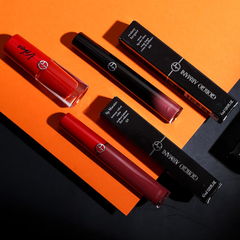 【专柜】armani 阿玛尼唇釉红管/黑管口红 丝绒哑光400g 405g 415 206