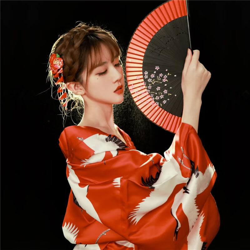 和服女正装和服女传统改良版大仙鹤正装日式和风写真服装神明少女摄影