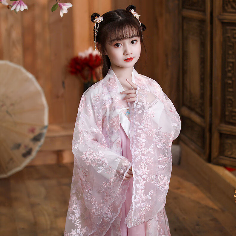 汉服 古代公主裙儿童汉服女童中国风飘逸仙春夏连衣裙女孩襦裙古装