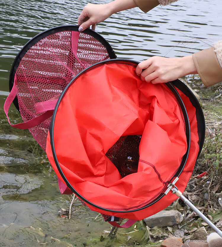 加厚挂胶鱼护黑坑渔网渔具垂钓铝合金鱼护钓鱼用品涂胶速干鱼护 卡边