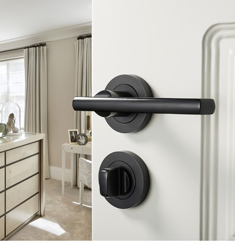 暗门锁室内卧室房间门锁隐形单面锁美式实木门隐藏锁锁青古铜门锁2片