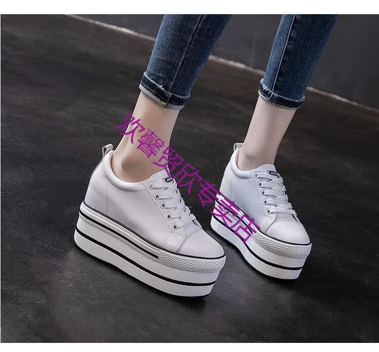 新品十二公分女士内增高鞋秋冬款运动鞋12厘米女鞋2019皮单鞋松糕鞋女