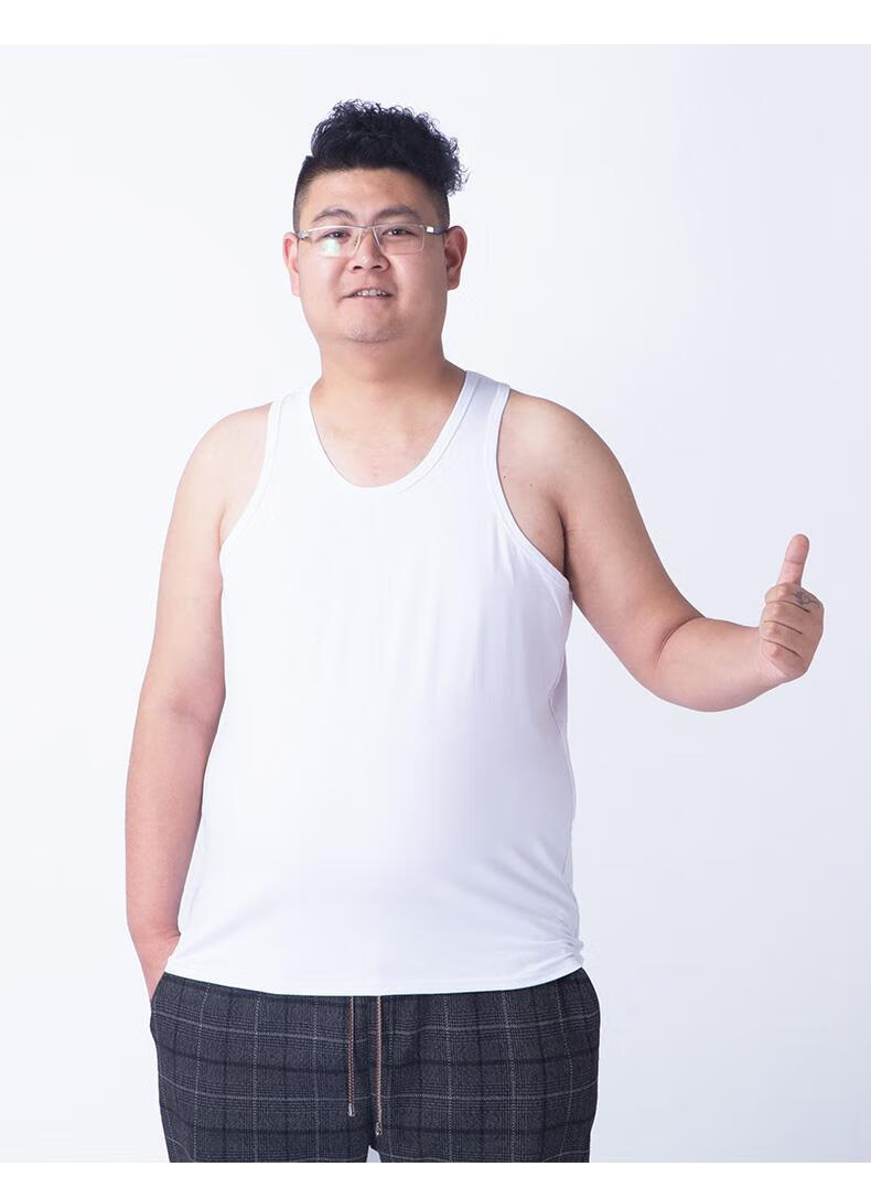 xqb中老年大号宽松大码背心男加肥加大夏季肥佬胖子运动跨栏汗衫2件装