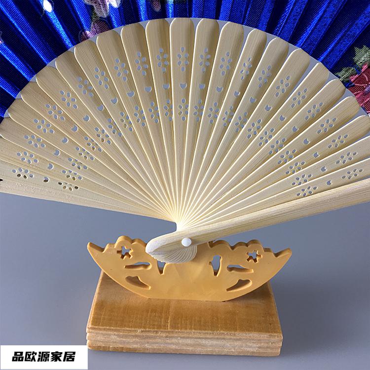 装饰品餐厅盘饰摆盘装饰扇子三文鱼刺身船花草竹骨扇防水造型扇子cg 1