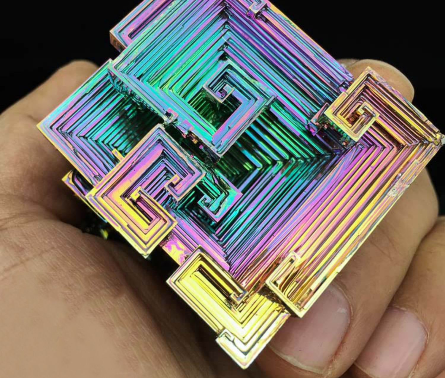 铋晶体金属结晶化学元素矿石标本原石创意礼物全新饰品摆件浅棕色x