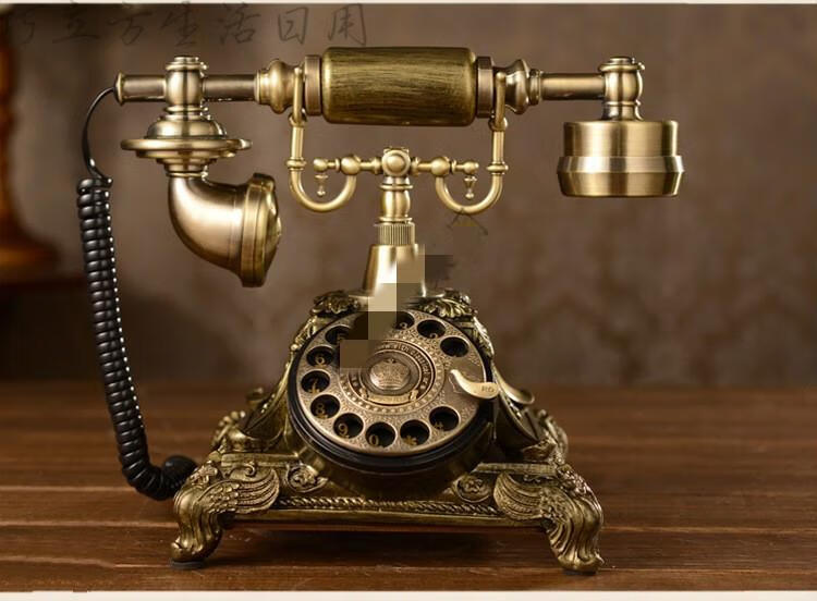 老式民国实木旋转盘电话机仿古复古拨号电话中式古董家用座机精品定制