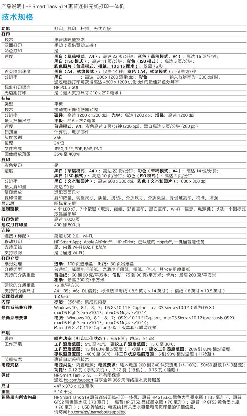 惠普519说明书图片