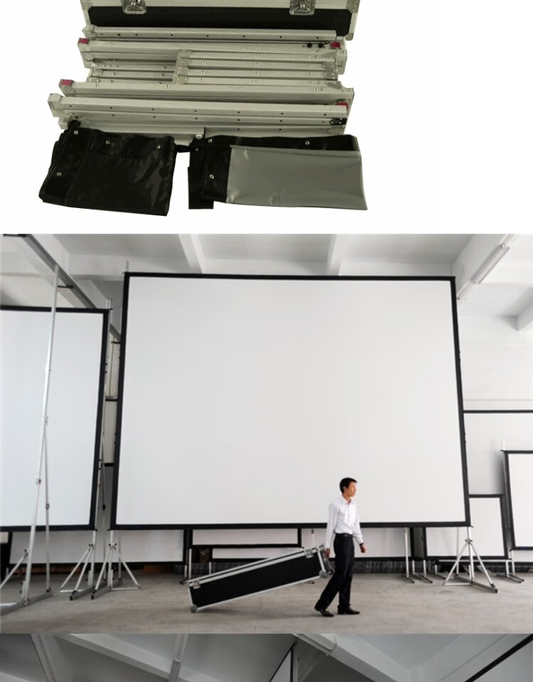 dvanova 快速折叠投影机幕布100-300英寸正背投金属抗光软幕户外移动
